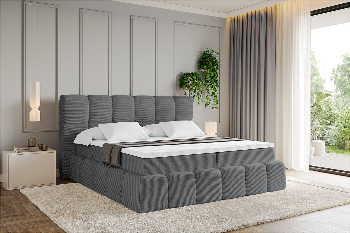 Łóżko boxspring AURI sztruks