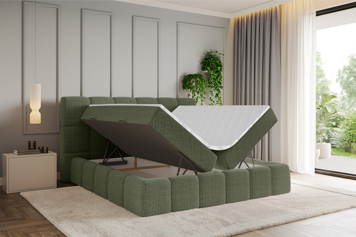 Łóżko boxspring AURI plecionka