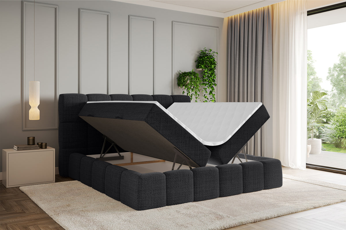 Łóżko boxspring AURI plecionka