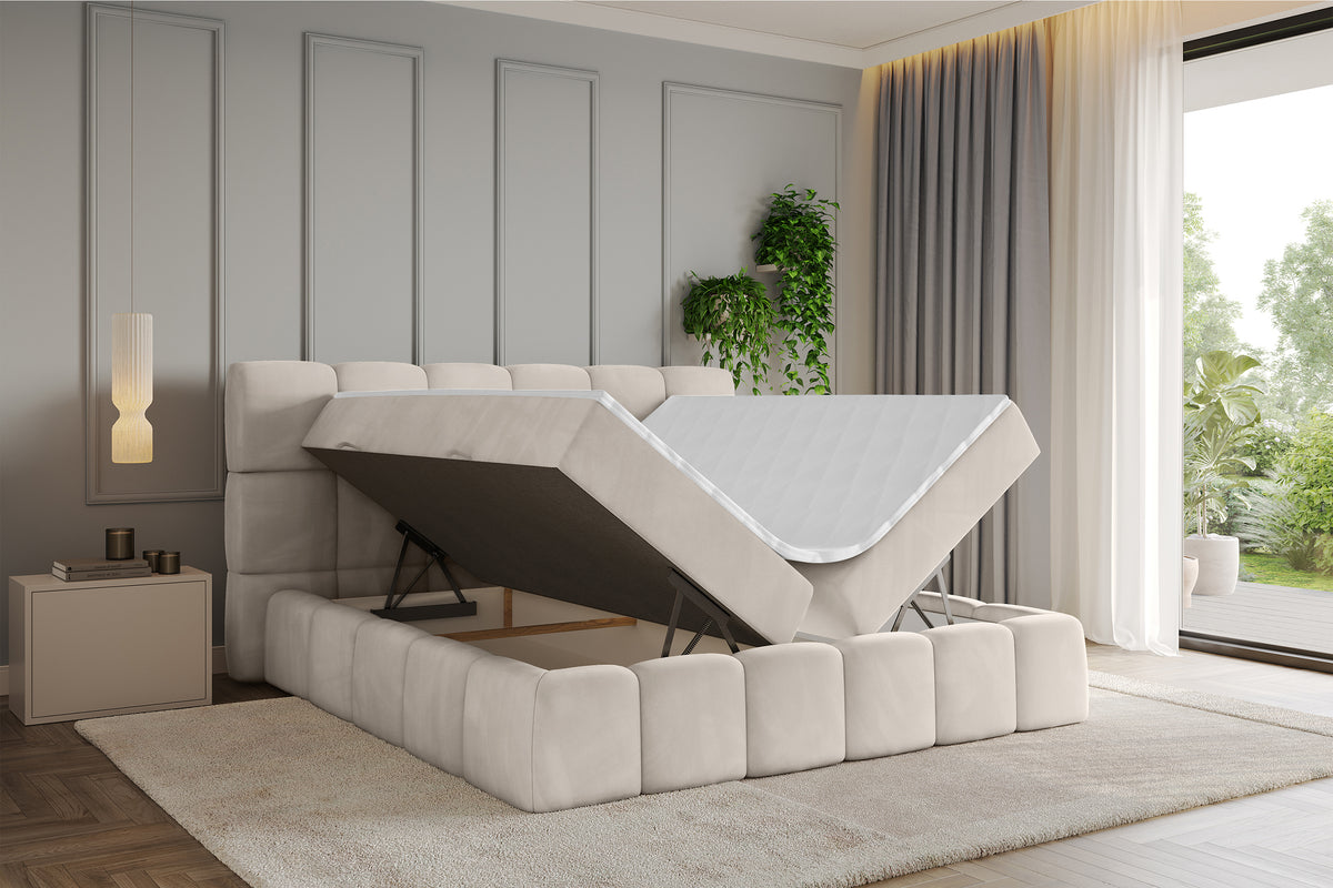 Łóżko boxspring AURI welur