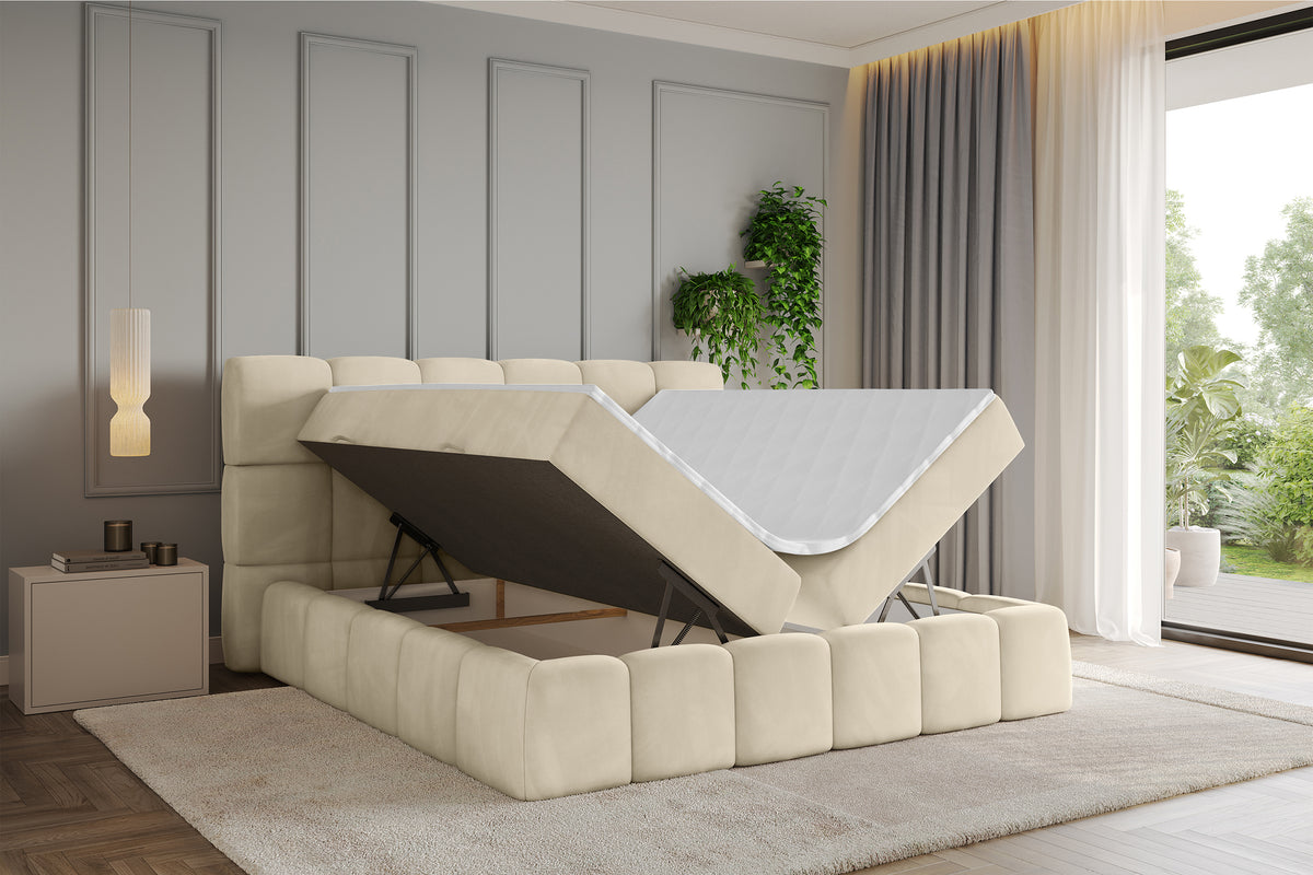 Łóżko boxspring AURI welur