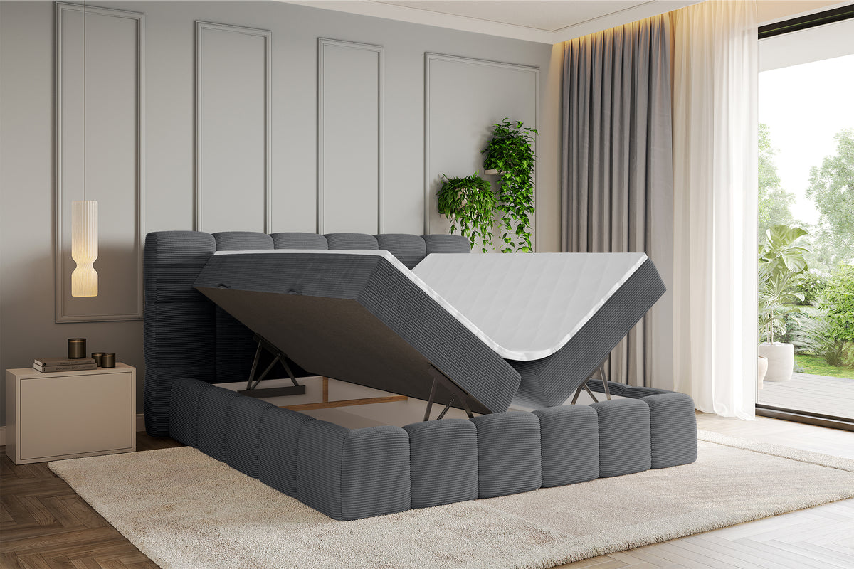 Łóżko boxspring AURI sztruks