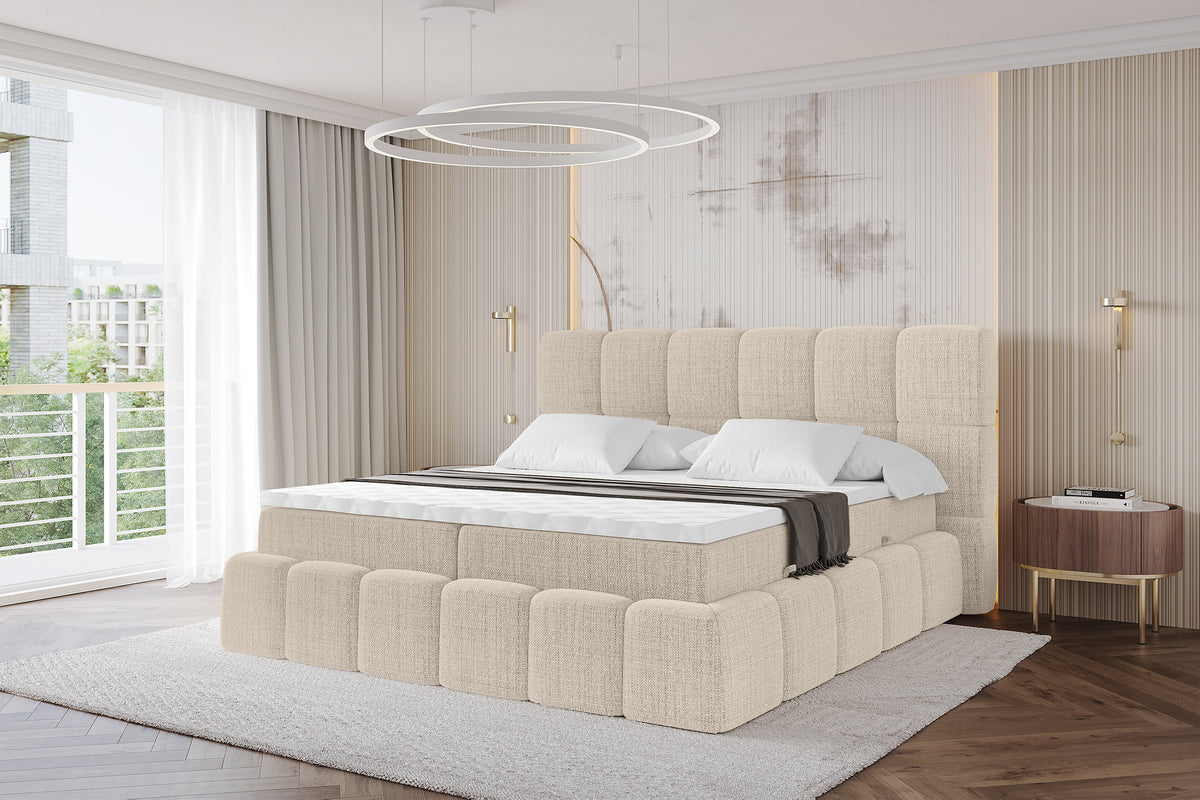 Łóżko boxspring AURI plecionka