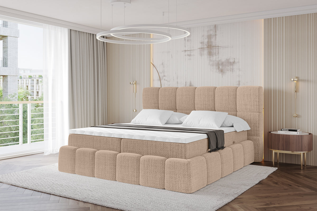 Łóżko boxspring AURI plecionka