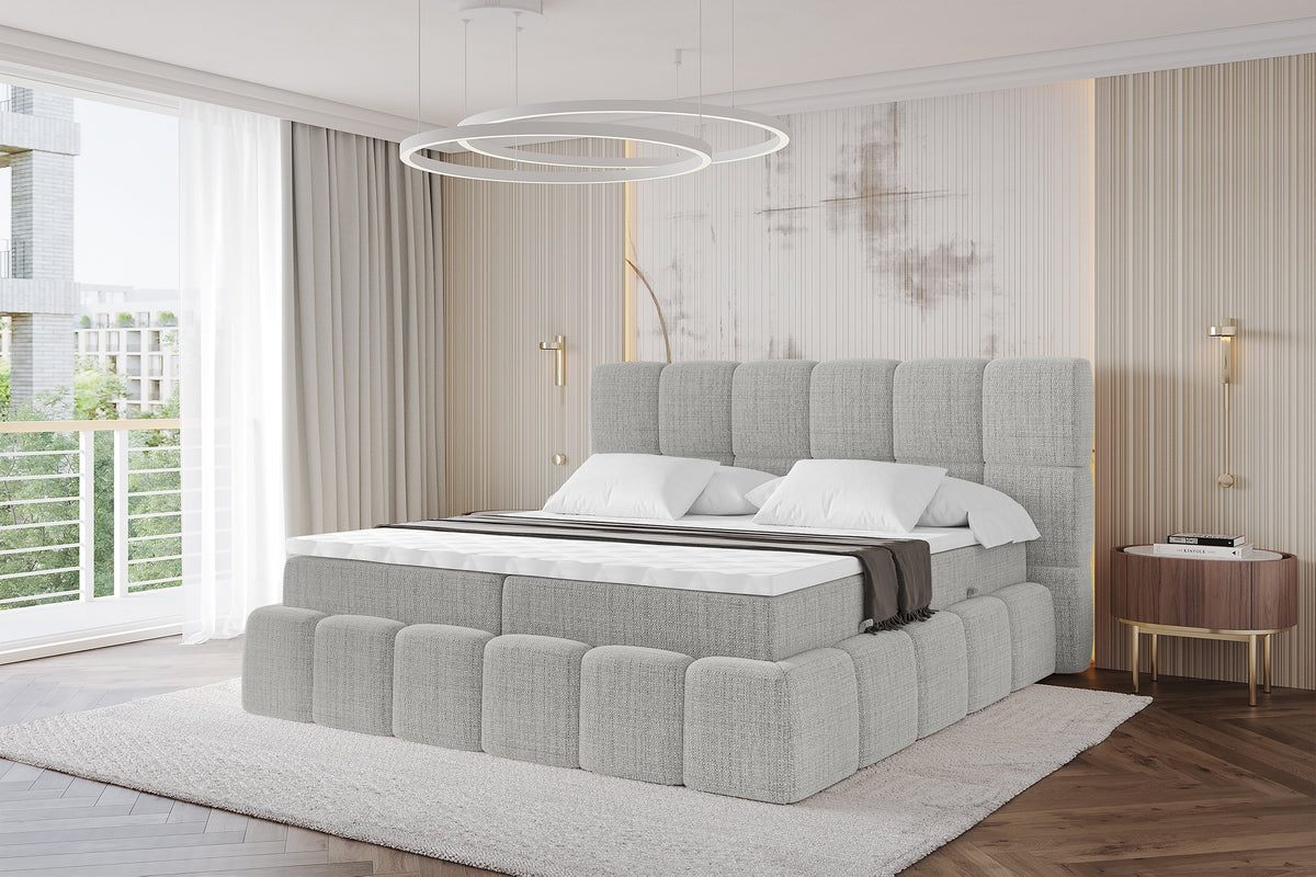 Łóżko boxspring AURI plecionka