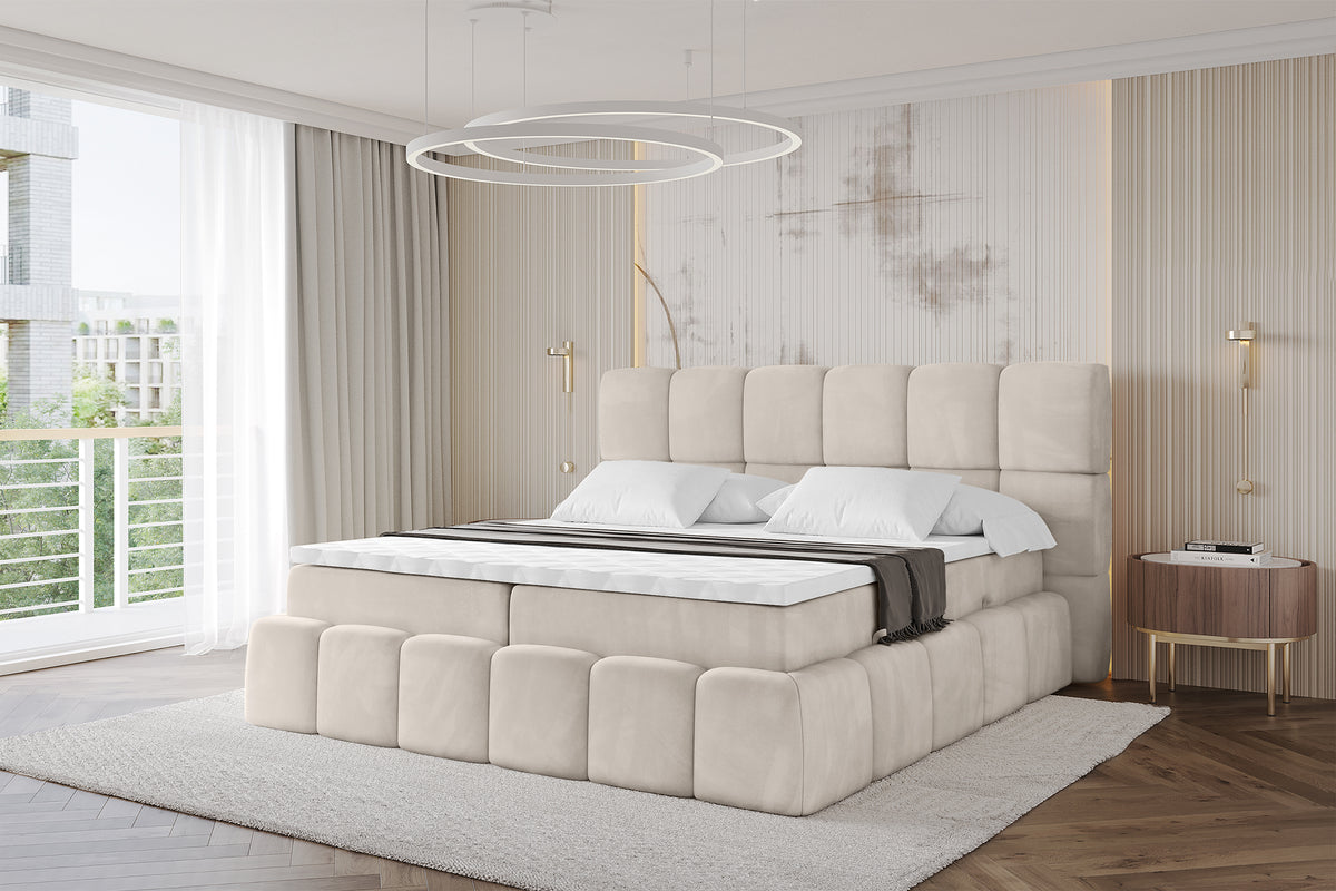 Łóżko boxspring AURI welur
