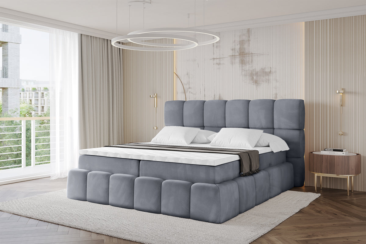 Łóżko boxspring AURI welur