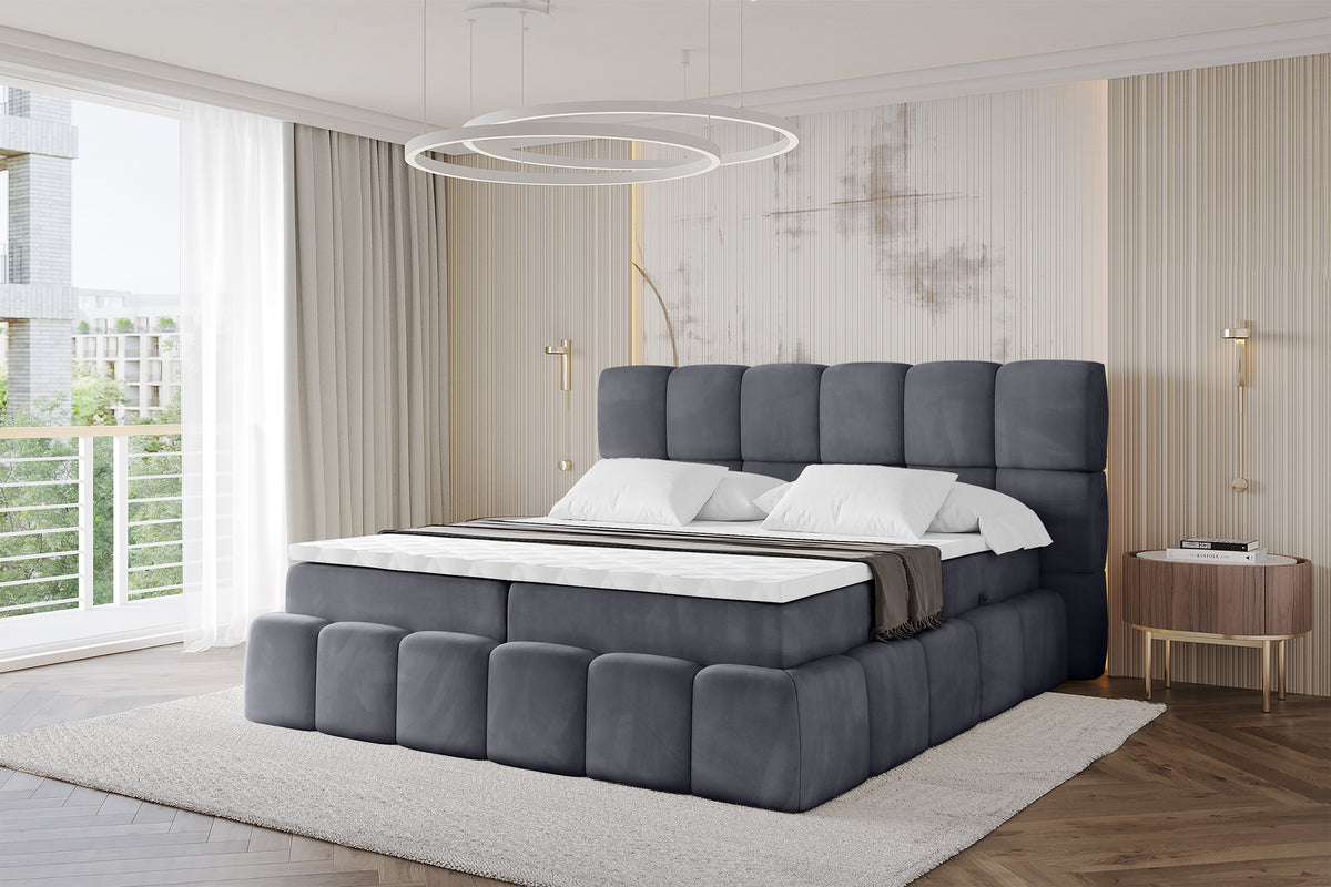 Łóżko boxspring AURI welur