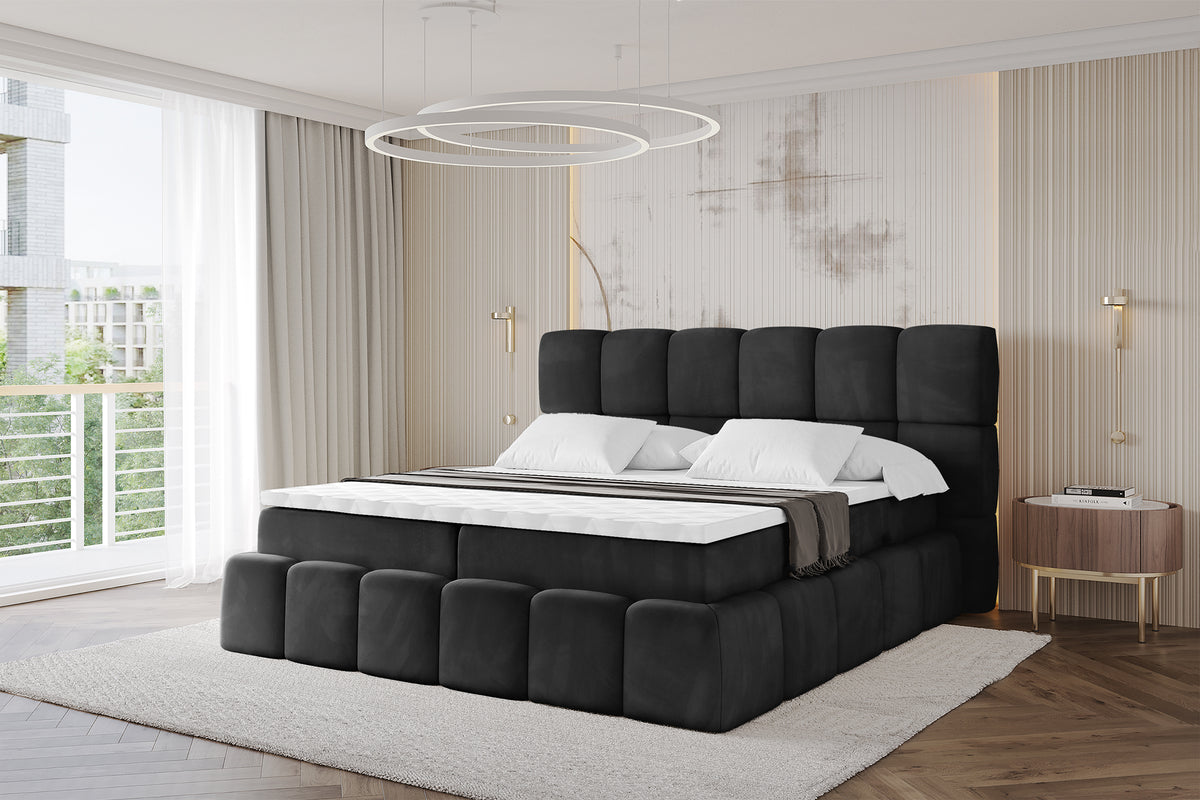 Łóżko boxspring AURI welur