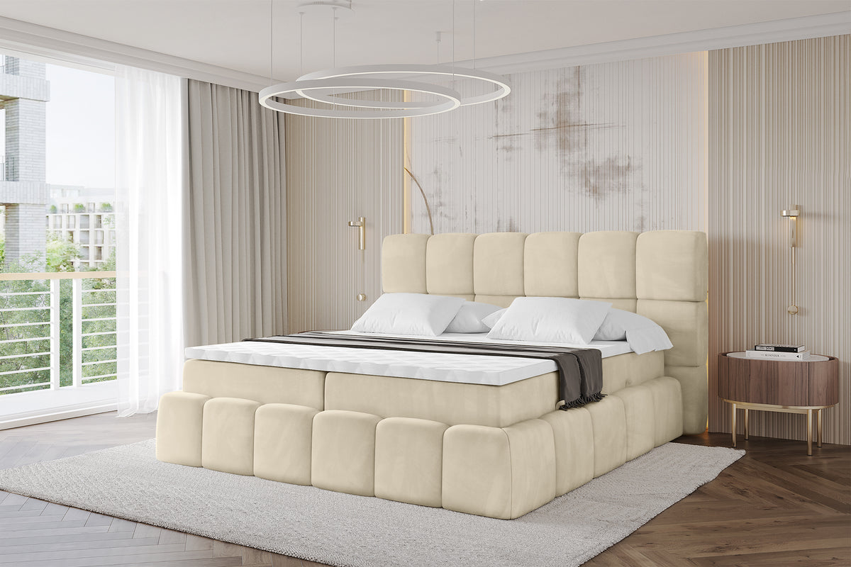Łóżko boxspring AURI welur