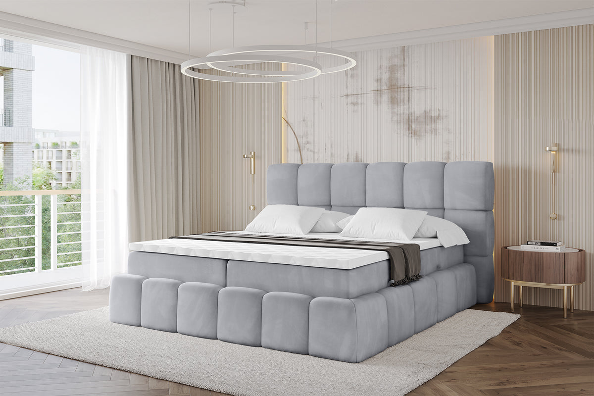 Łóżko boxspring AURI welur