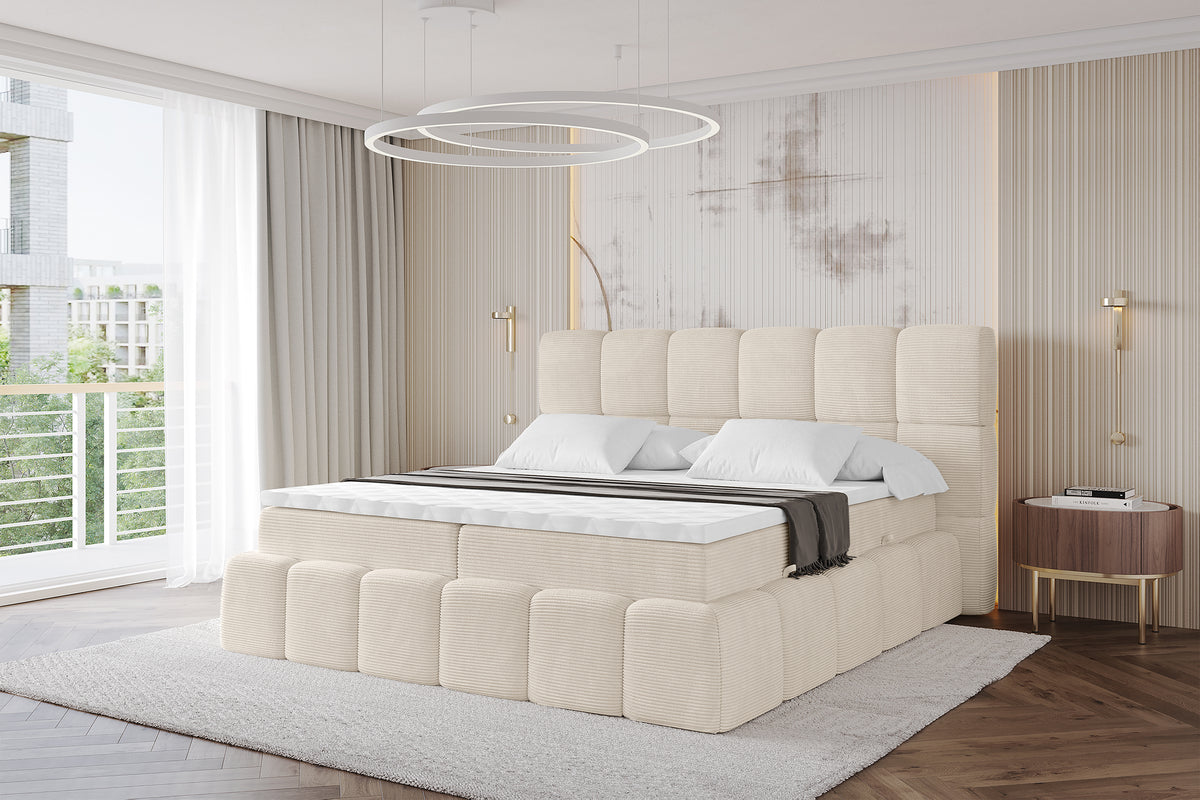 Łóżko boxspring AURI sztruks