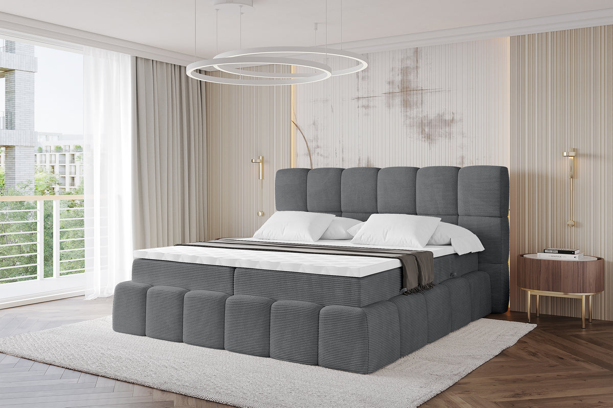 Łóżko boxspring AURI sztruks
