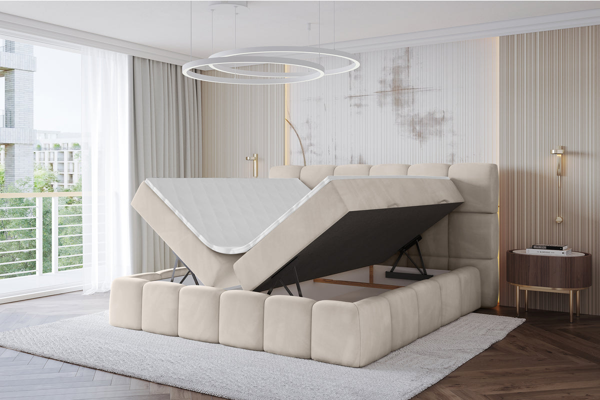 Łóżko boxspring AURI welur