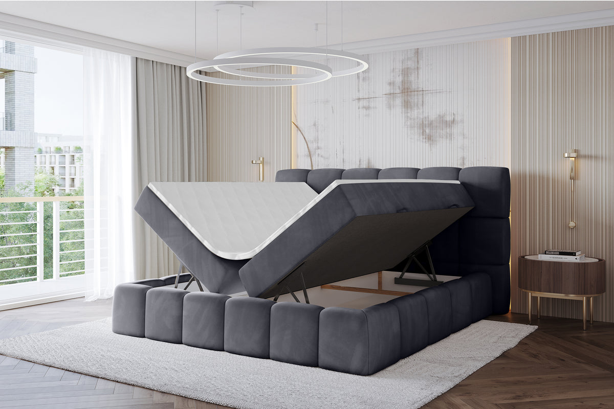 Łóżko boxspring AURI welur