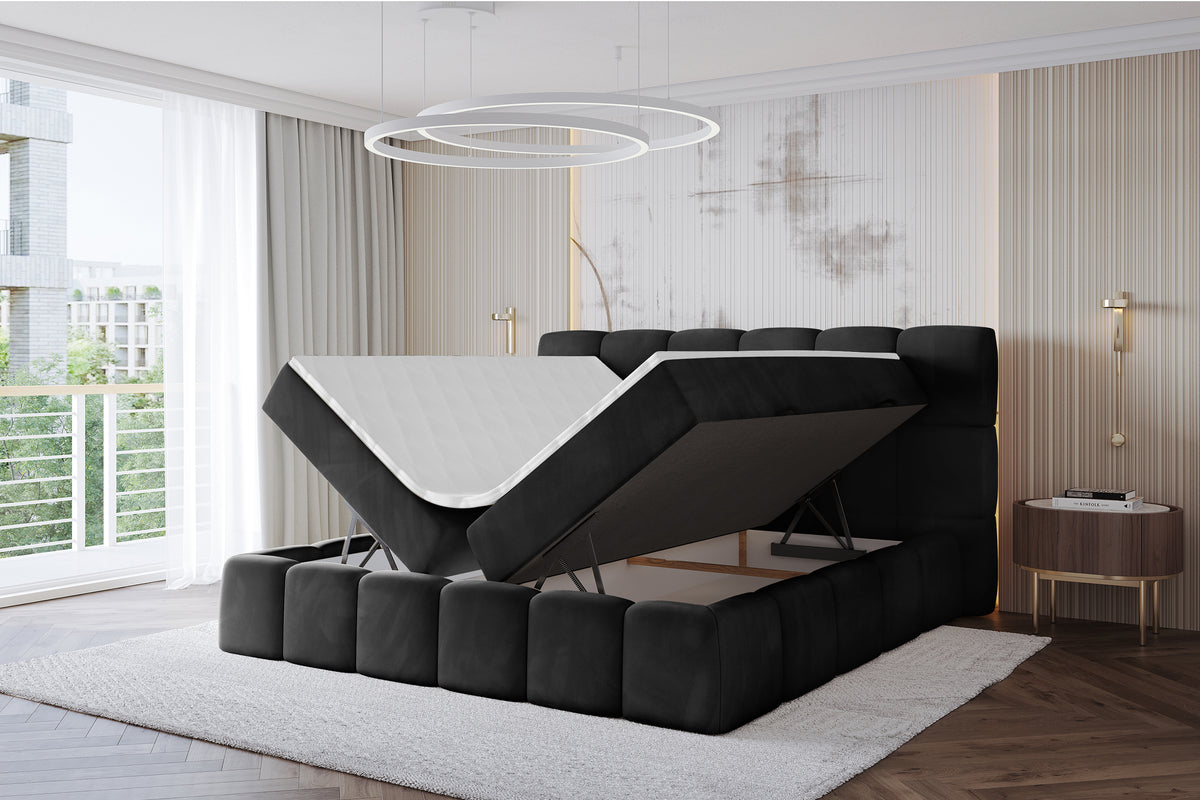 Łóżko boxspring AURI welur