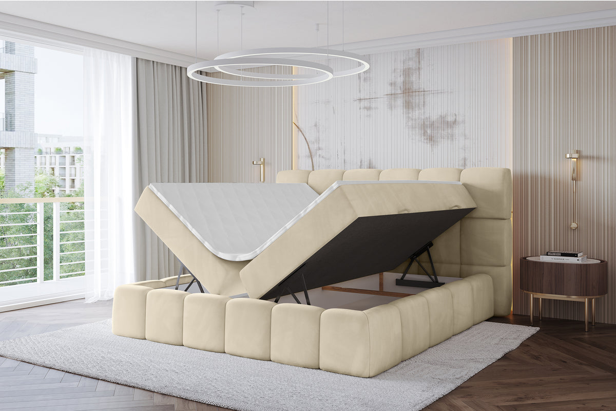 Łóżko boxspring AURI welur