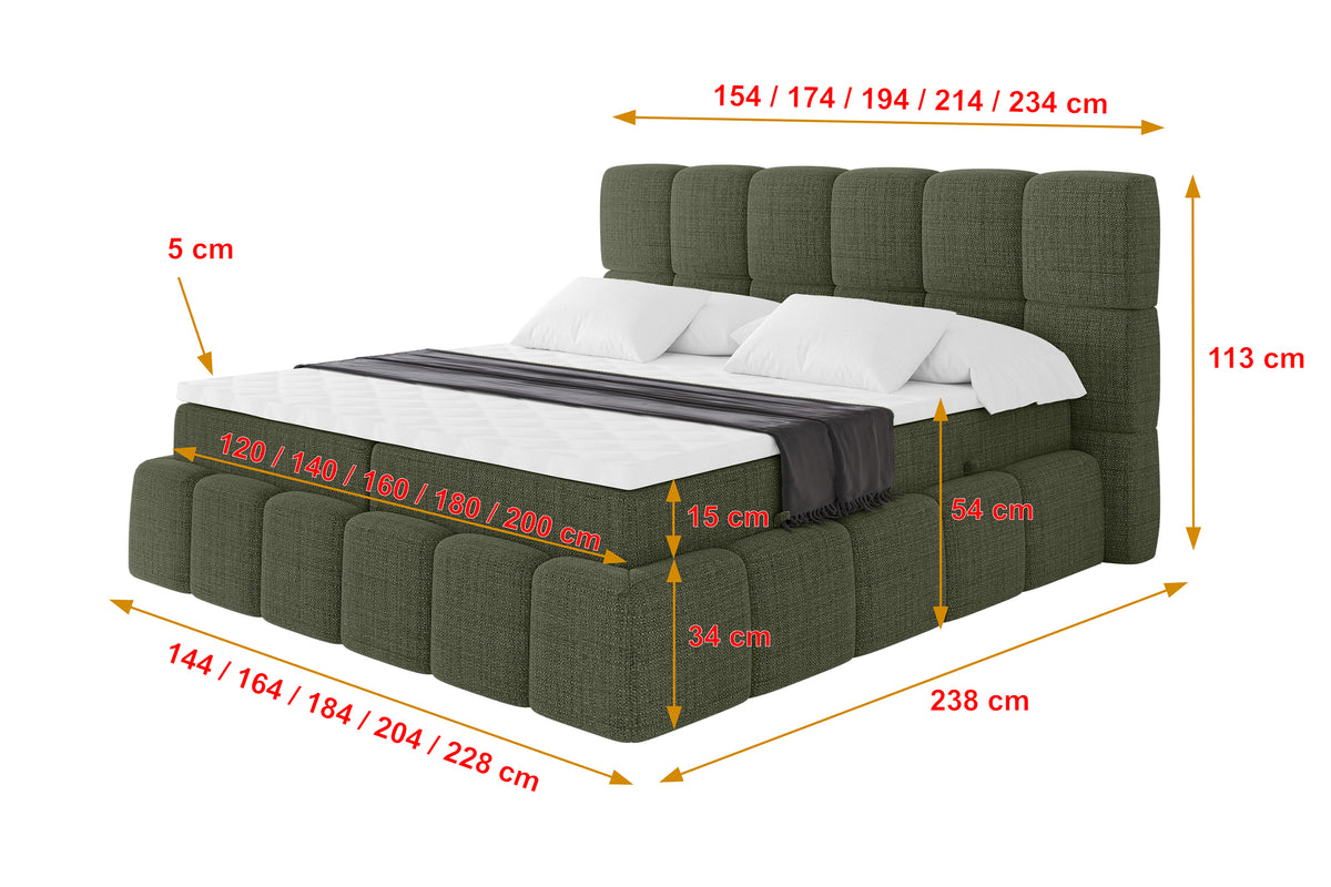Łóżko boxspring AURI plecionka