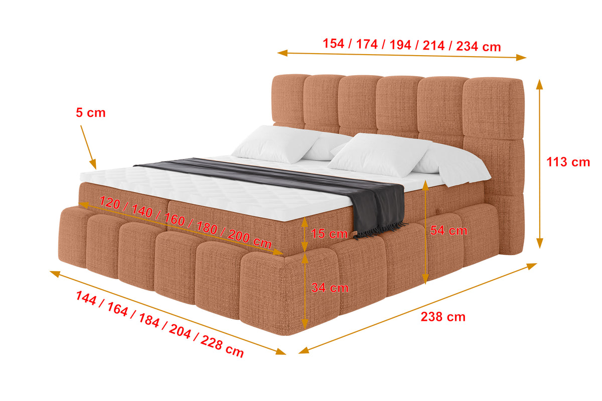 Łóżko boxspring AURI plecionka