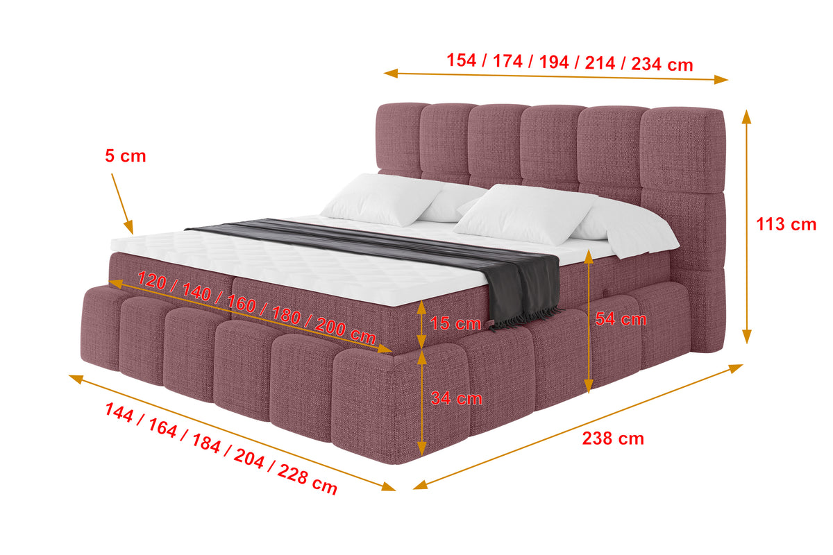 Łóżko boxspring AURI plecionka