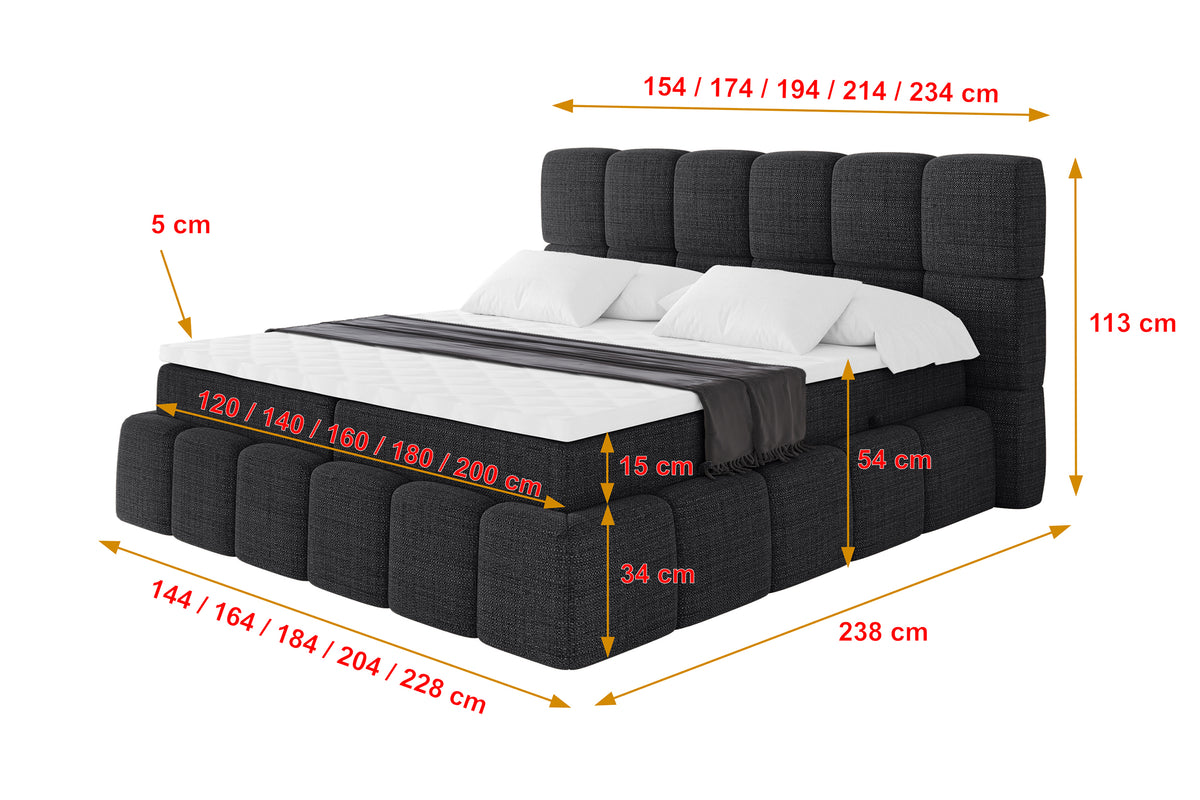 Łóżko boxspring AURI plecionka