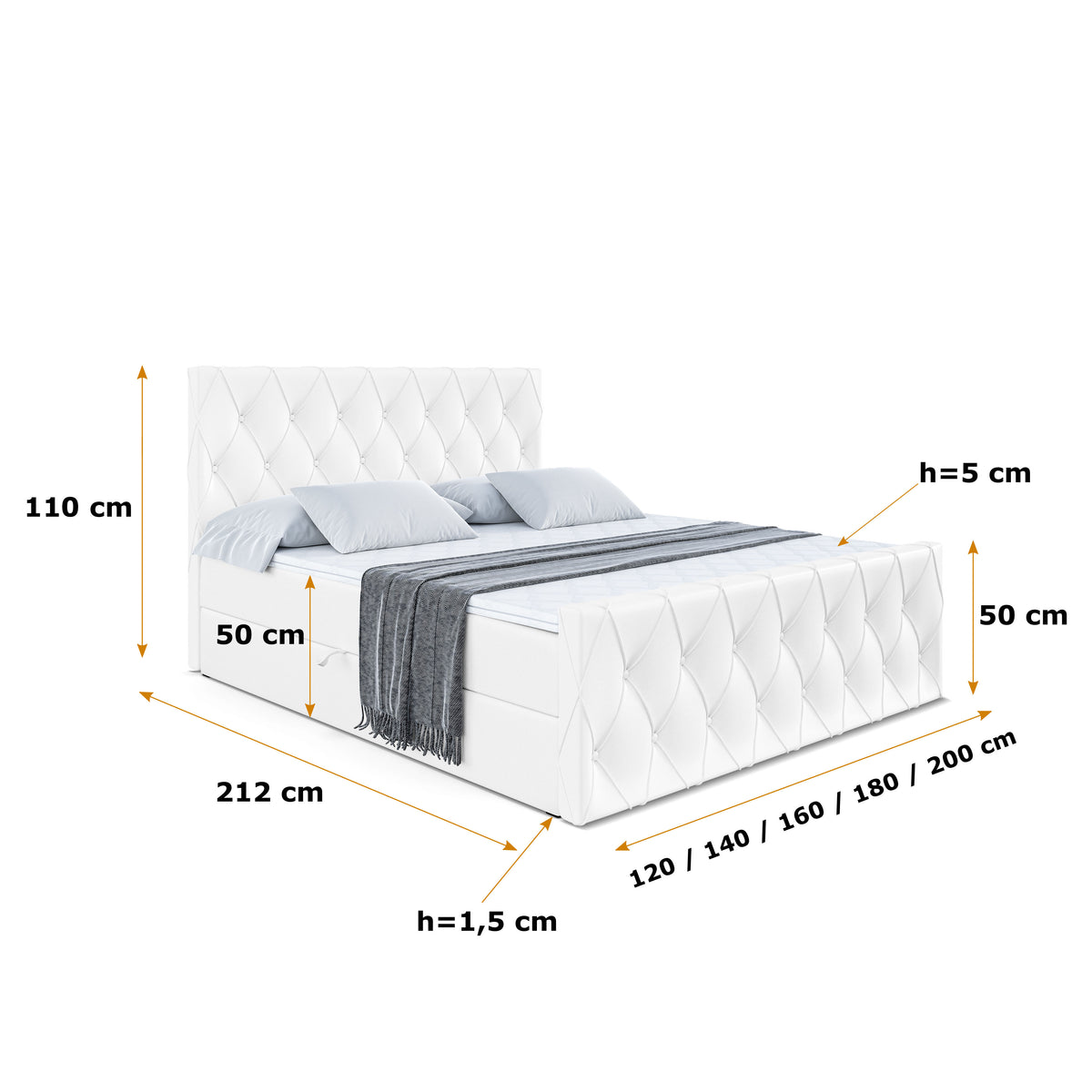 Łóżko boxspring AMAY ekoskóra
