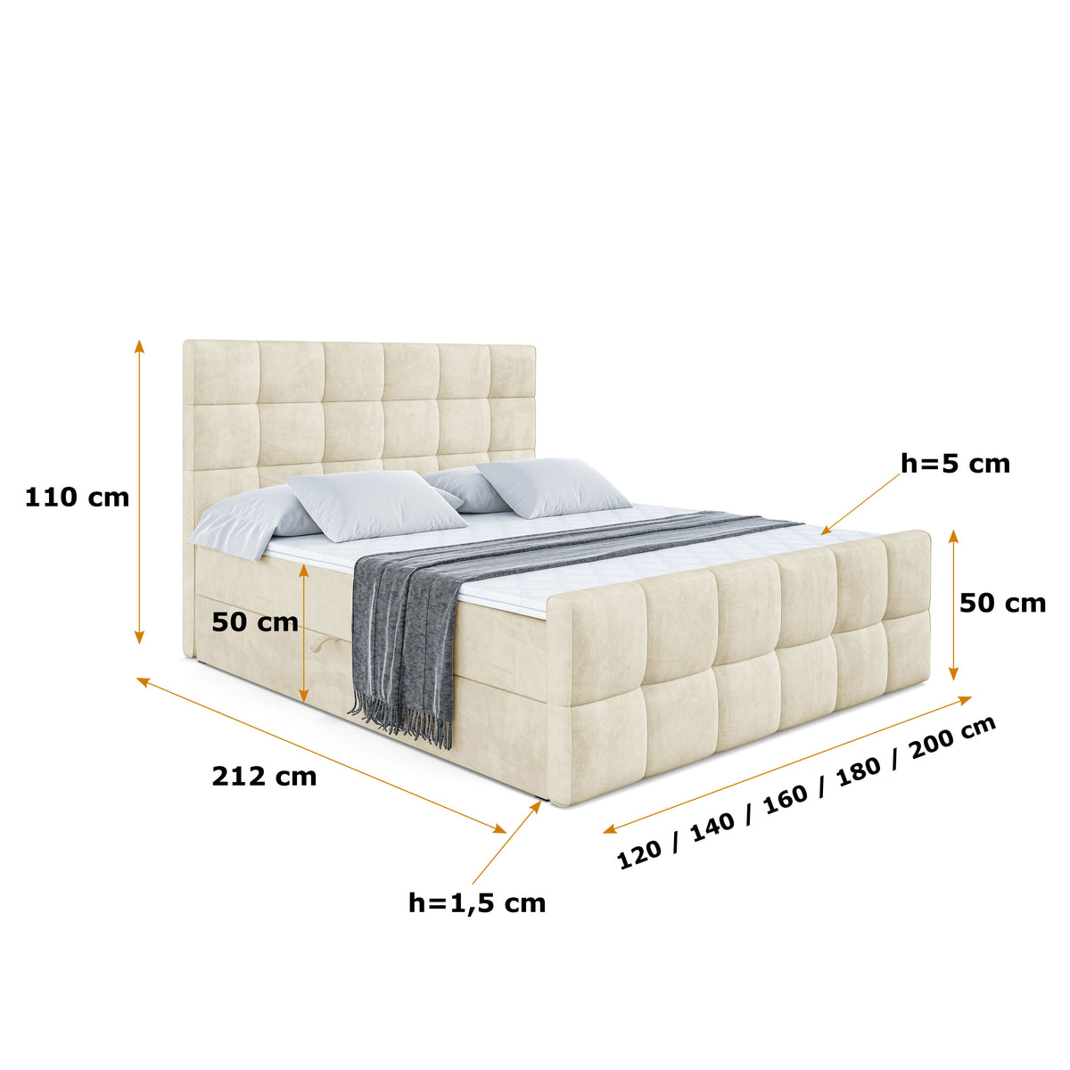 Łóżko boxspring APO-Z welur
