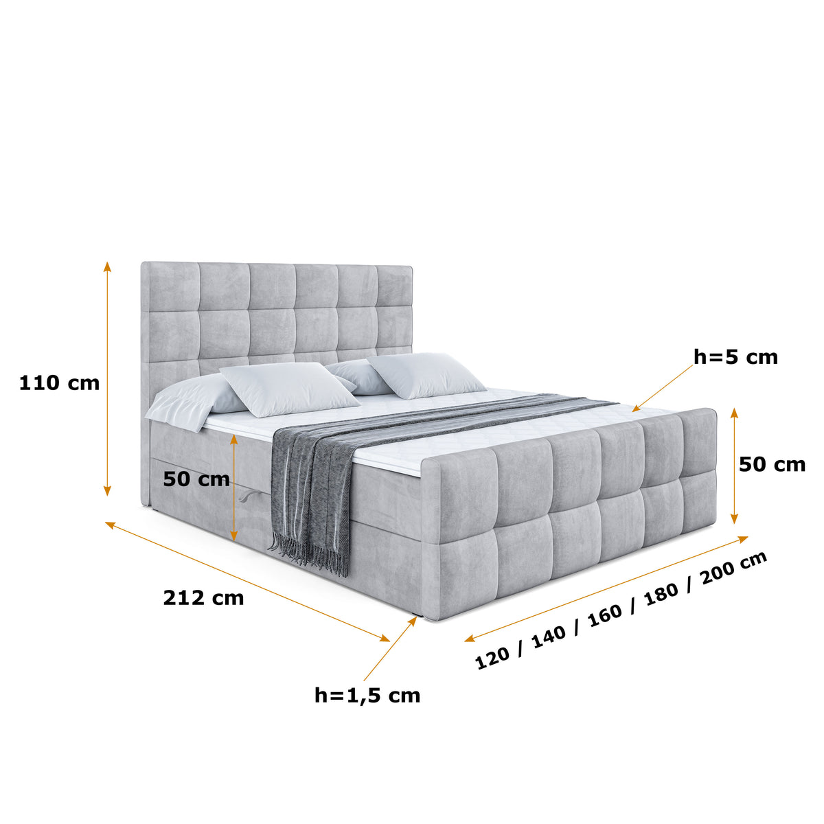 Łóżko boxspring APO-Z welur