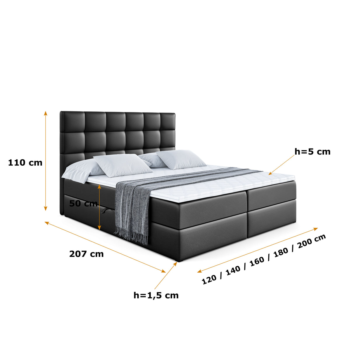 Łóżko boxspring APO ekoskóra