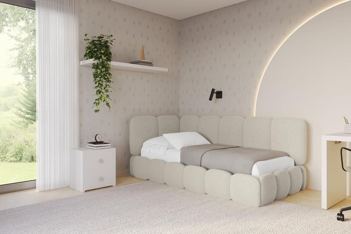 Jugendbett AVRY Bouclé Rechtsseitig