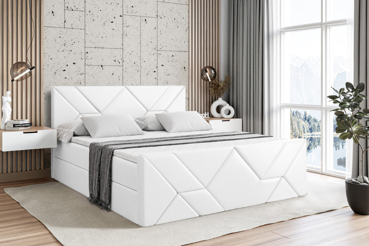 Łóżko boxspring BARWA-Z ekoskóra