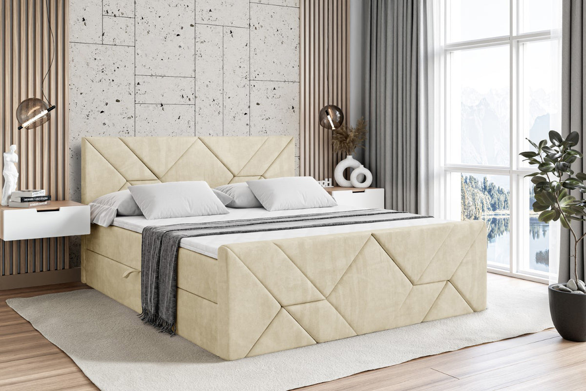 Łóżko boxspring BARWA-Z welur