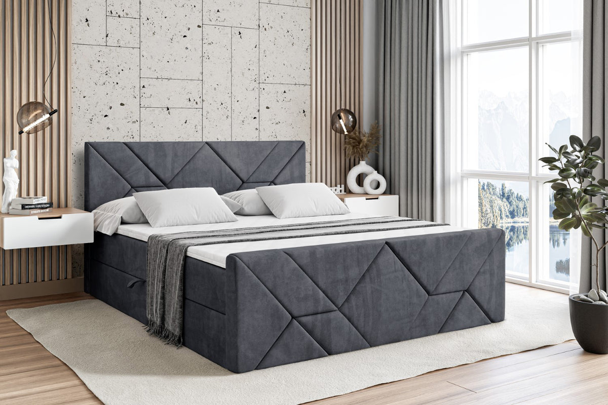 Łóżko boxspring BARWA-Z welur