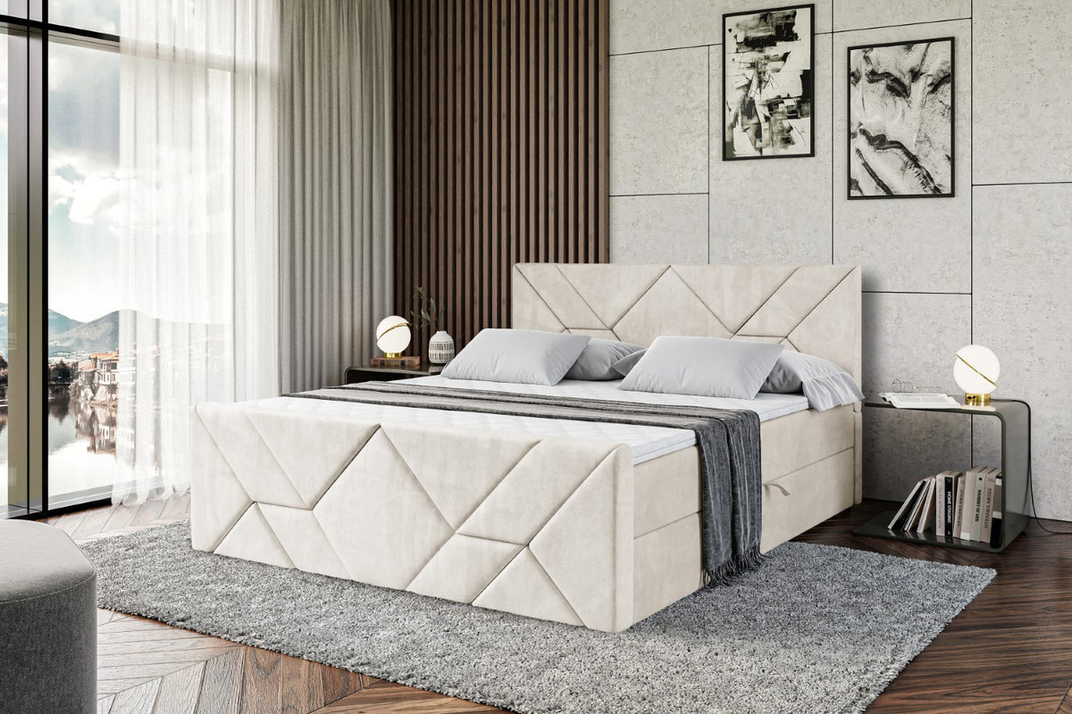 Łóżko boxspring BARWA-Z welur