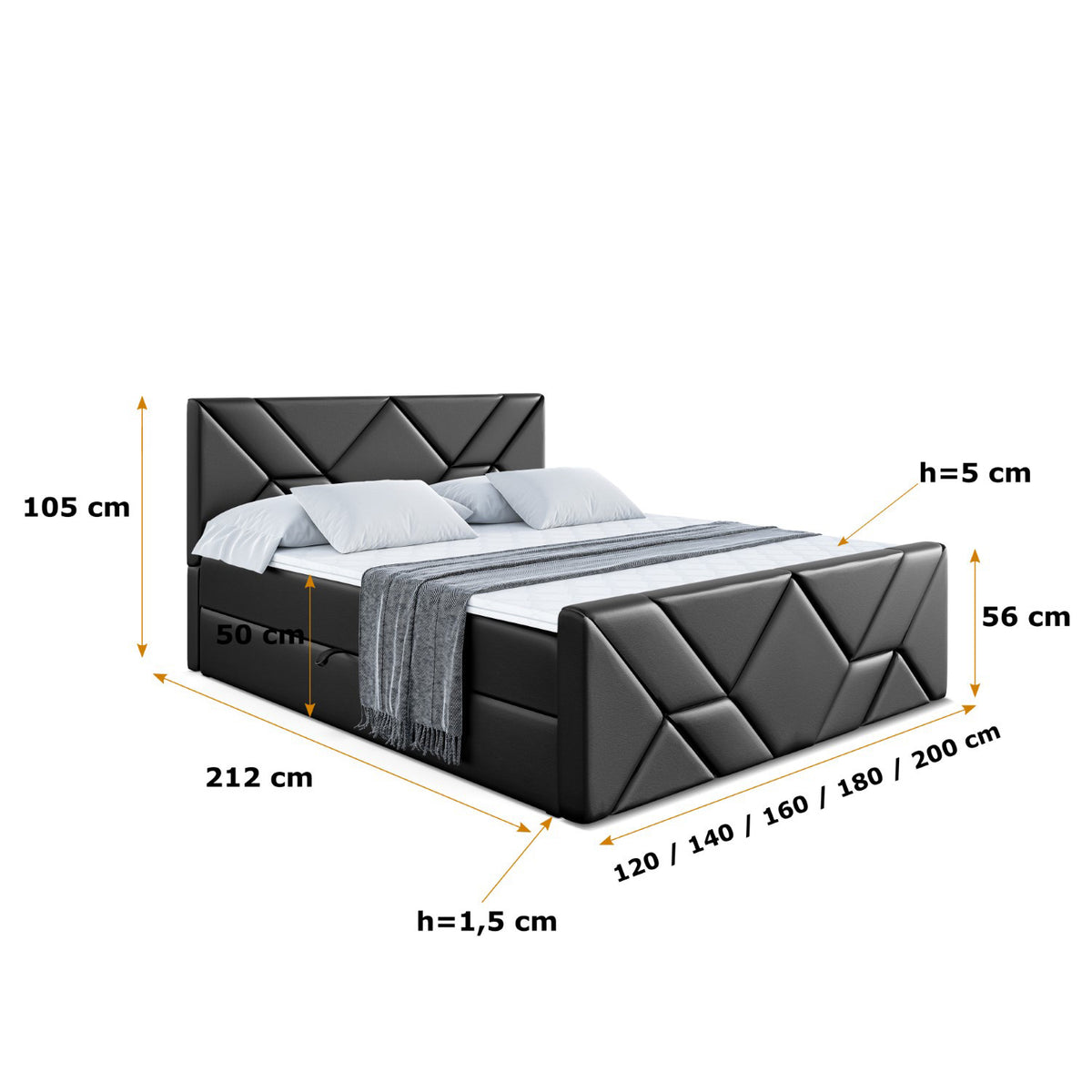 Łóżko boxspring BARWA-Z ekoskóra
