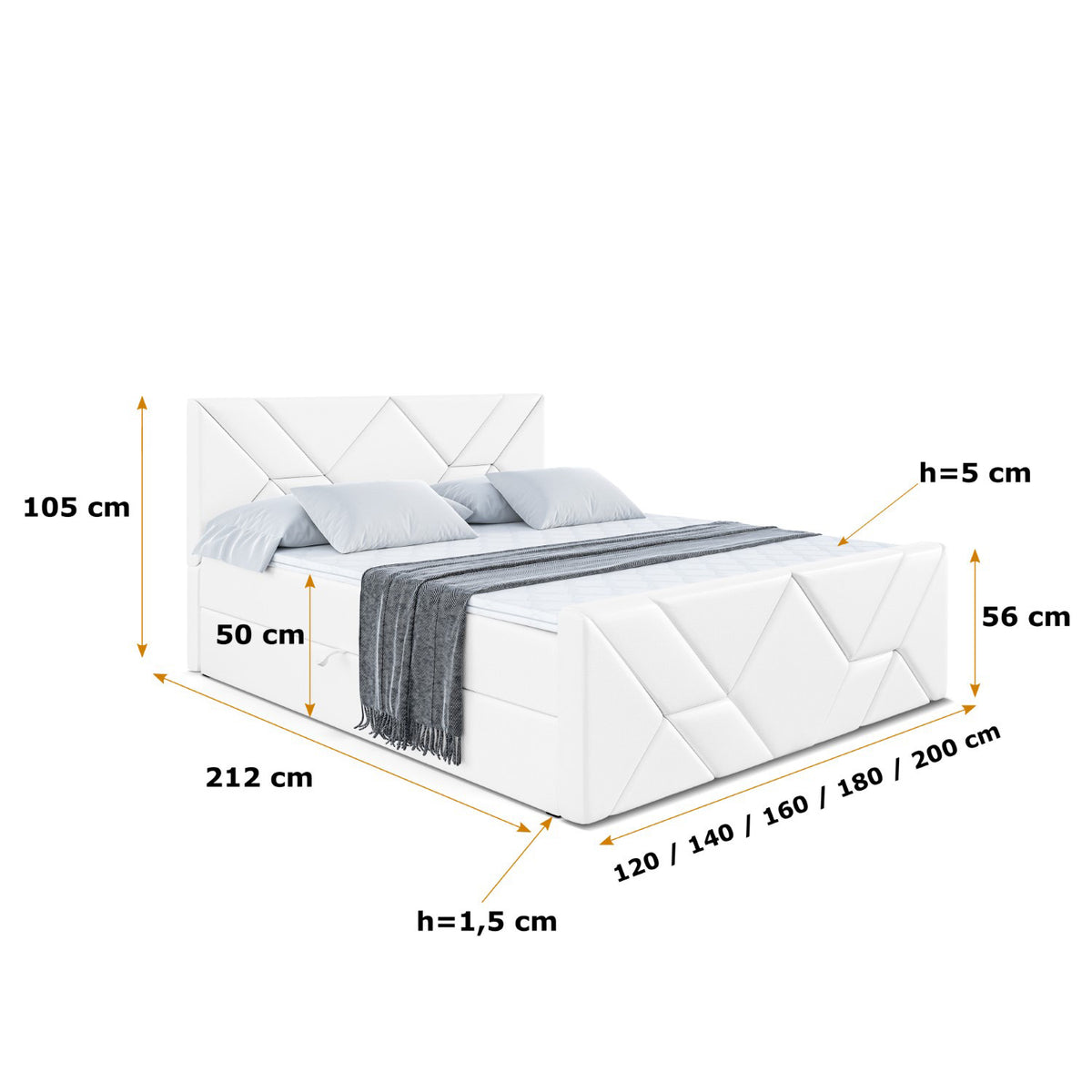 Łóżko boxspring BARWA-Z ekoskóra