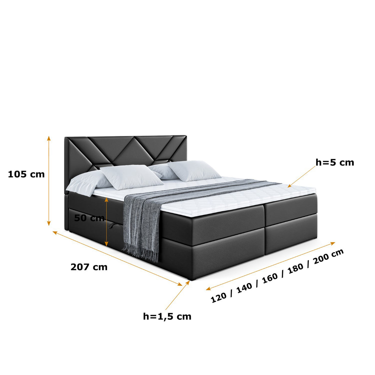 Łóżko boxspring BARWA ekoskóra