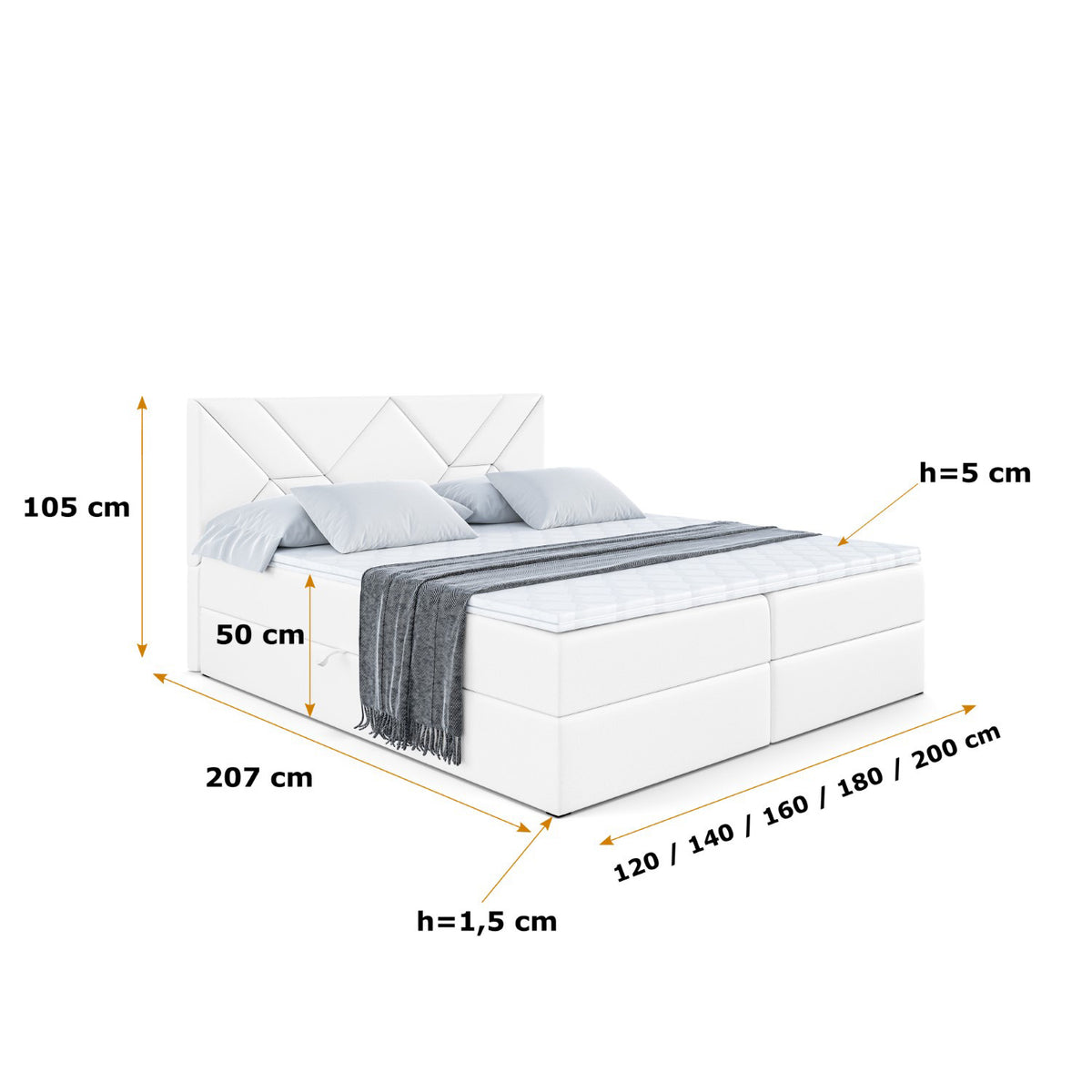 Łóżko boxspring BARWA ekoskóra