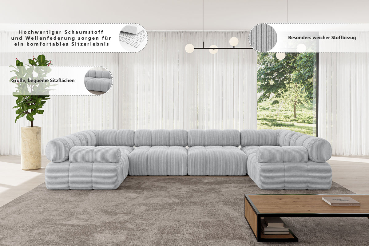 Wohnlandschaft BIRNO-U2 Samt