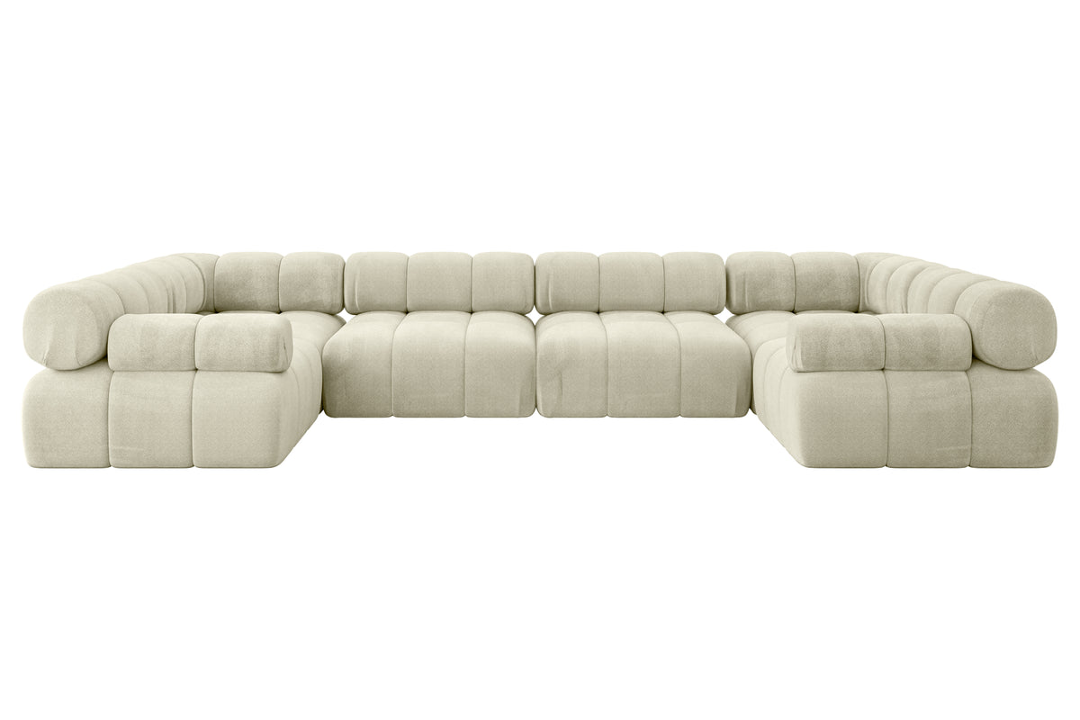 Wohnlandschaft BIRNO-U2 Samt, Beige - Monolith 04 / U-Form / Ohne Schlaffunktion