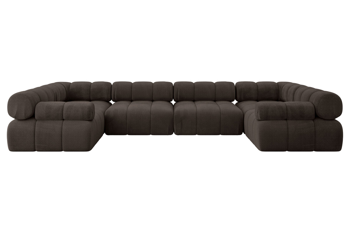 Wohnlandschaft BIRNO-U2 Samt, Braun - Monolith 15 / U-Form / Ohne Schlaffunktion