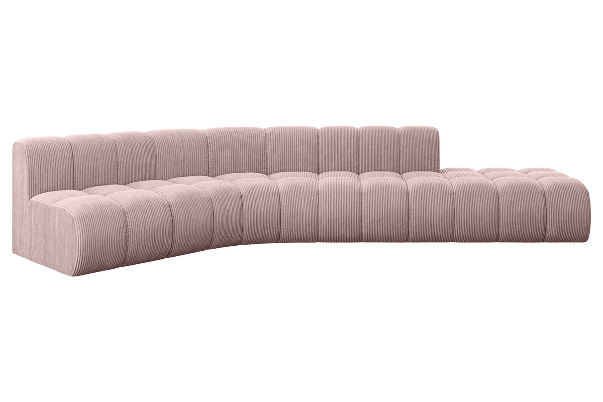 Ecksofa BRILO-L1 Cord, Rosa - Poso 145 / Universell / Ohne Schlaffunktion