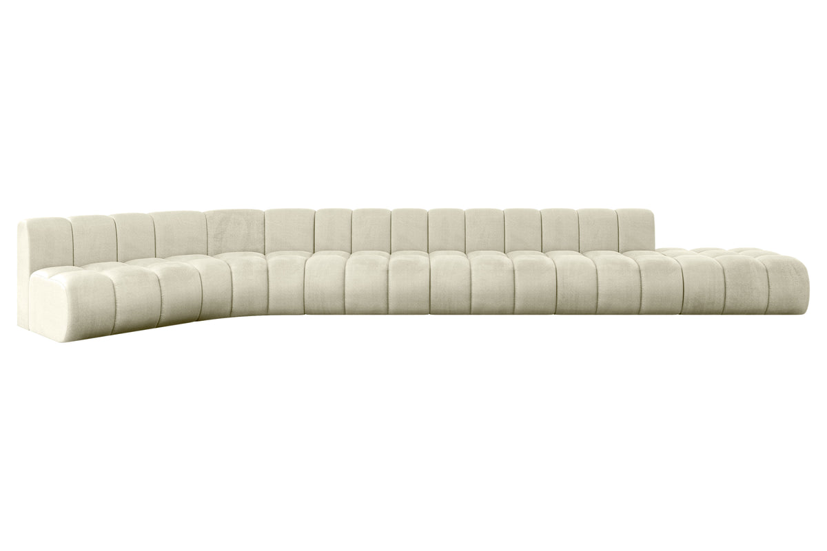 Ecksofa BRILO-L3 Samt, Beige - Monolith 04 / Universell / Ohne Schlaffunktion