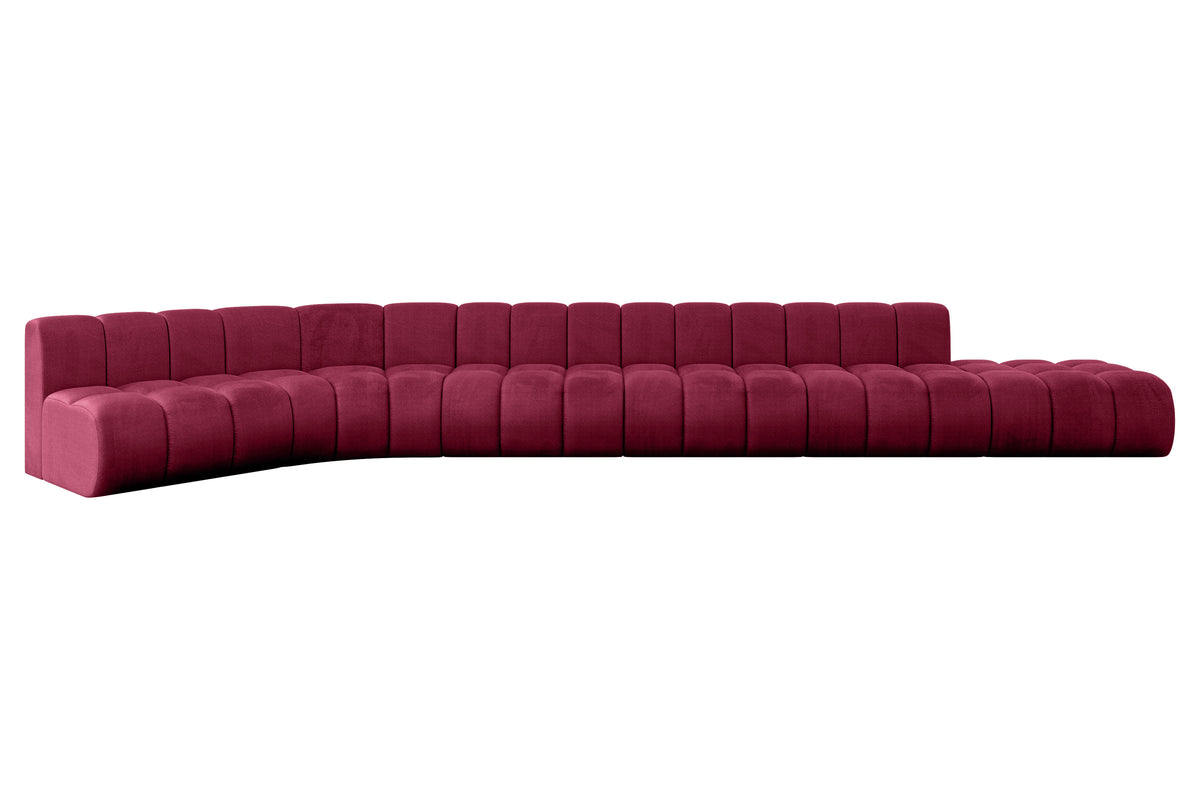 Ecksofa BRILO-L3 Samt, Bordeauxrot - Monolith 59 / Universell / Ohne Schlaffunktion
