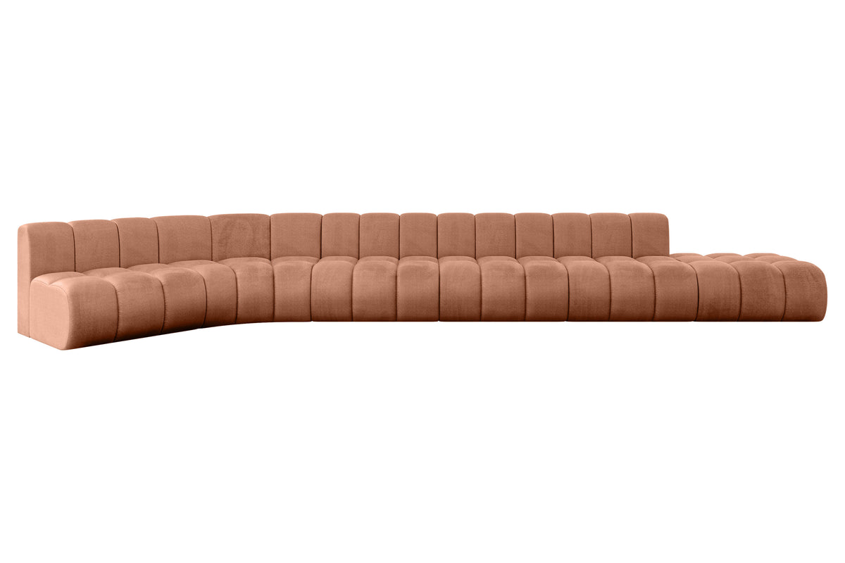 Ecksofa BRILO-L3 Samt, Apricot - Monolith 61 / Universell / Ohne Schlaffunktion