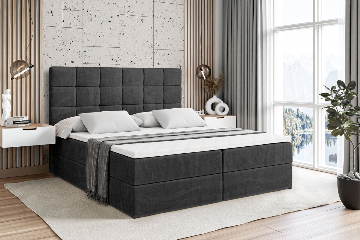 Łóżko boxspring BRUGO welur
