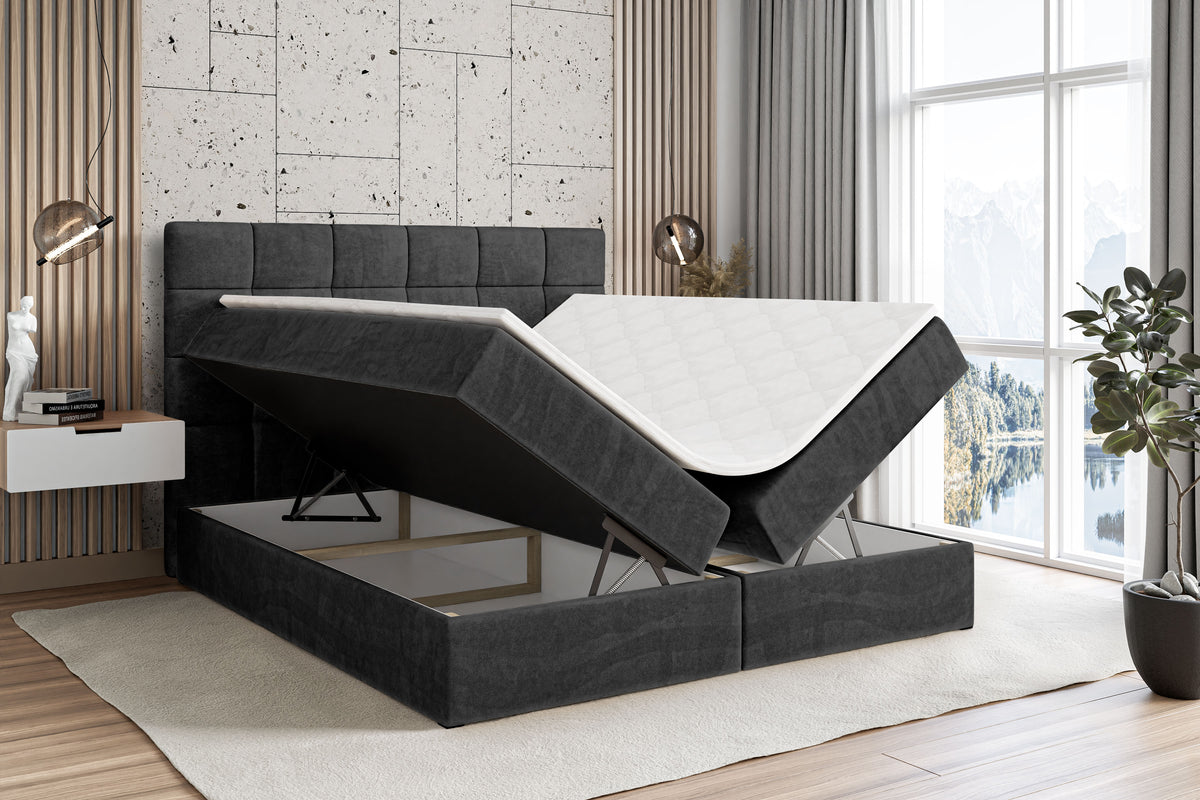 Łóżko boxspring BRUGO welur