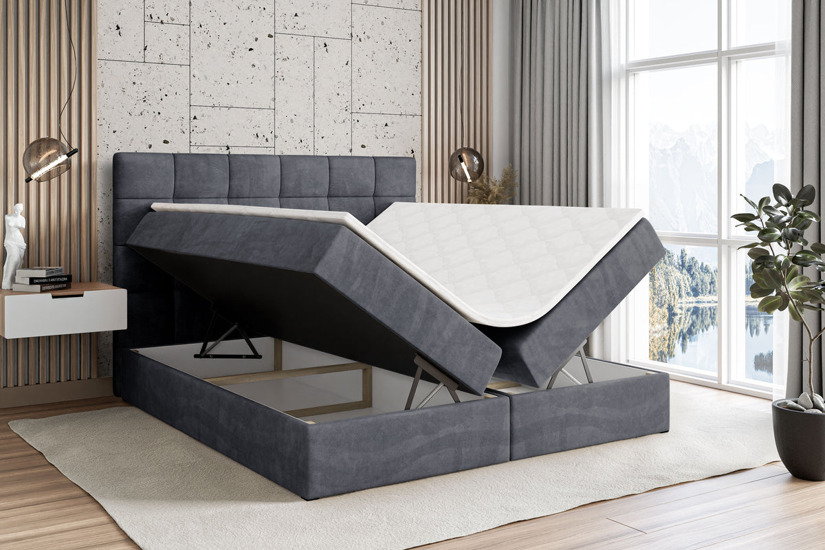 Łóżko boxspring BRUGO welur