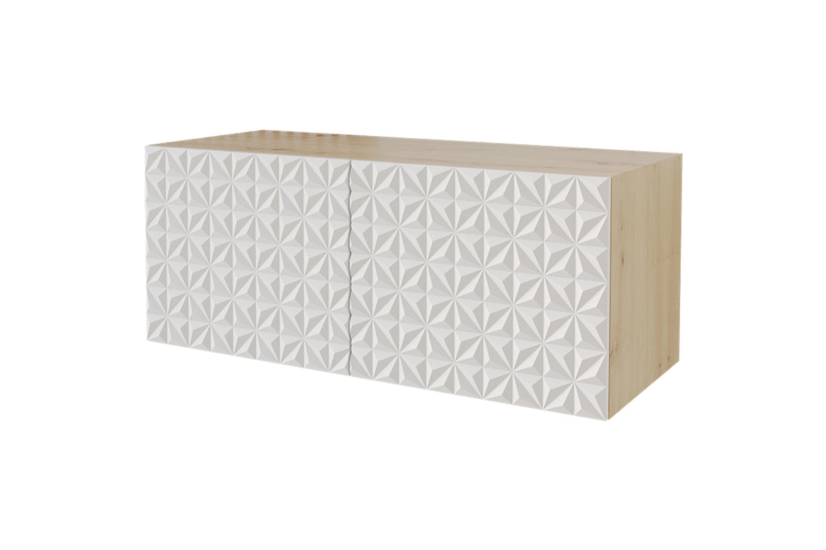 Szafka RTV VIRA, Dąb Artisan/Biały / 100 cm / Wiszący