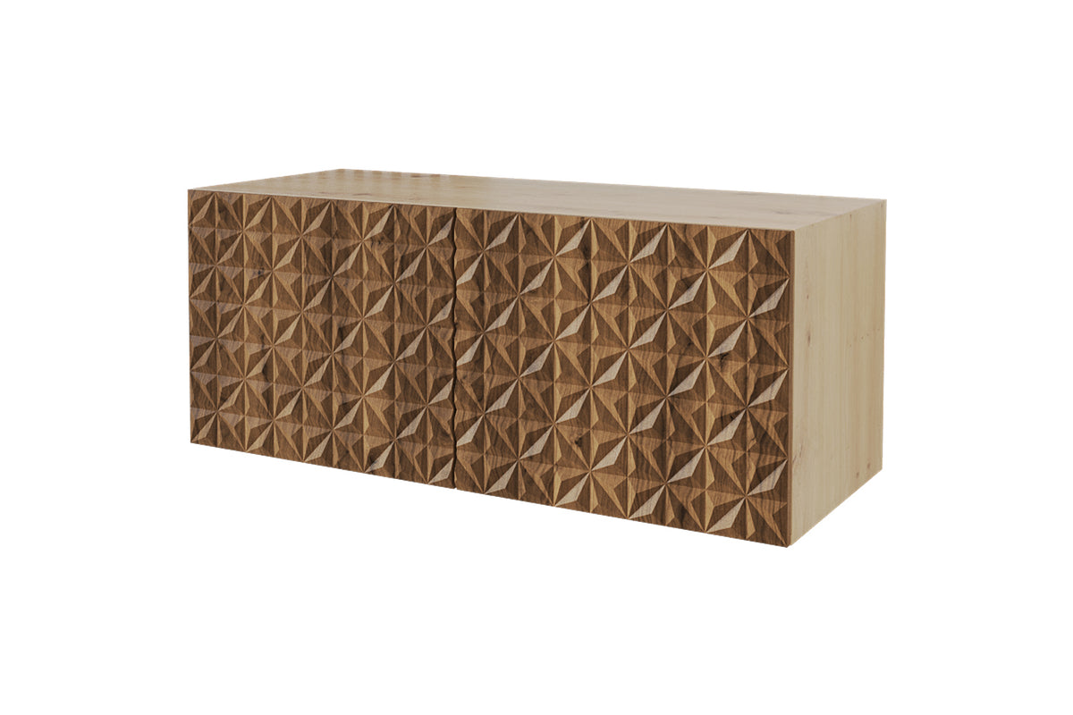 Szafka RTV VIRA, Dąb Artisan/Katania / 100 cm / Wiszący